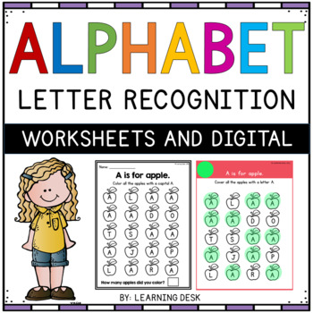 Preview of Alphabet Worksheets Letter Recognition Beginning Pre-K Kindergarten Phonics