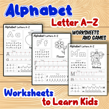Alphabet Practice A-Z Letter Worksheets to Learn Kids. by Sapphire lustrous