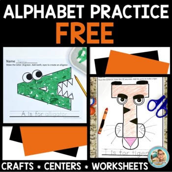 Preview of Alphabet Practice Activities Worksheets & Crafts | FREE