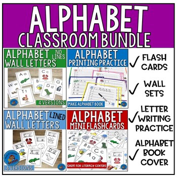 Alphabet Wall Letters and Practice Bundle by Acres of Learning | TPT