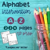 Alphabet Practice Intervention Worksheets - 234 PAGES