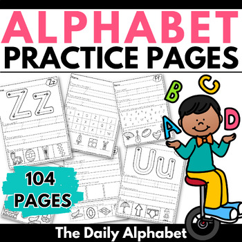 Preview of Alphabet Practice Pages Activities | Letters & Sounds Handwriting Worksheets