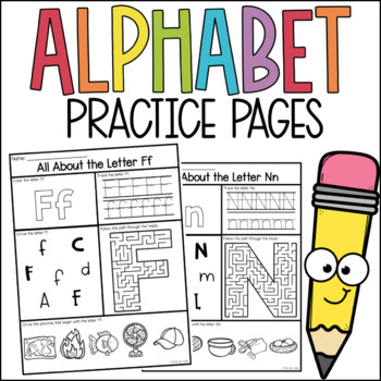 Preview of Alphabet Practice Pages A-Z | Letter Worksheets | Kindergarten Morning Work