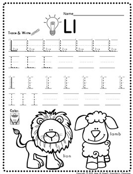 Alphabet Practice Pages Trace and Color by Kinesthetic Classroom