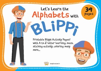Preview of Alphabet Practice Pages | Blippi Alphabet Alphabet Practice