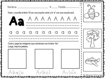 Alphabet Practice Pages in Spanish by The Bilingual Notebook | TpT
