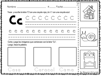 Alphabet Practice Pages in Spanish by The Bilingual Notebook | TpT