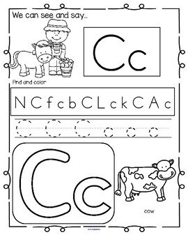 FARM Alphabet Practice Printables - Recognition, Tracing and Beginning ...