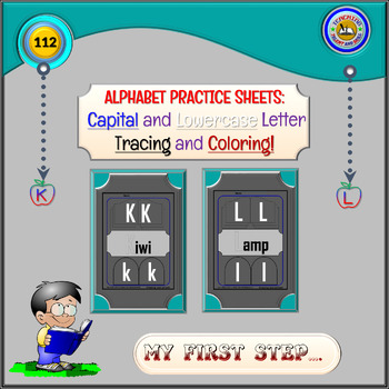 Preview of Alphabet Practice Sheets: Capital and Lowercase Letter Tracing and Coloring!