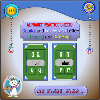 Preview of Alphabet Practice Sheets: Capital and Lowercase Letter Tracing and Coloring!