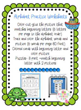Alphabet Practice Worksheets by Preschool Printable | TpT