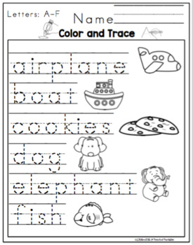 Alphabet Practice Worksheets by Preschool Printable | TpT