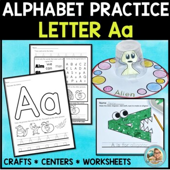 Alphabet Practice Worksheets | LETTER A Activities & Crafts | TpT