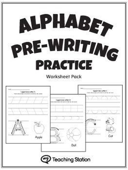 Preview of Alphabet Pre-Writing Practice Worksheet Pack