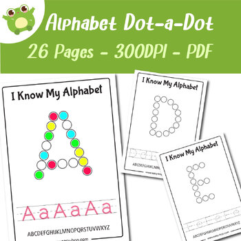 Alphabet Preschool Dot-a-Dot Sensory Painting Tracing Literacy Actitivties