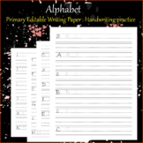 Alphabet Primary Editable Writing Paper : Handwriting practice