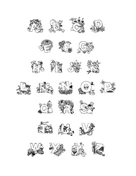 alphabet printable black white by alana charters tpt