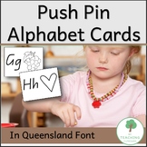 Alphabet Push Pin Fine Motor Cards in QLD Beginners Font