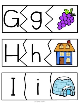 alphabet puzzle cards with picture clues by educating small humans