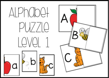 Preview of Alphabet Puzzle Task Box Level 1 UC LC #btsfresh