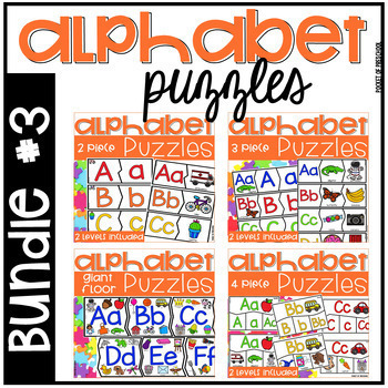 Preview of Alphabet Puzzles BUNDLE - Alphabet Activity for Preschool, Pre-K, Kindergarten