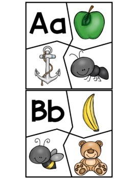 Alphabet Puzzles - Letters A-Z with Visuals - Hands-On Literacy Center ...