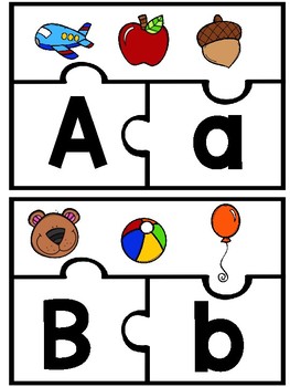 Alphabet Puzzles with Upper and Lower Case Letters by Shelz Creations