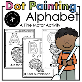 Preview of Dot Q-tip Painting the Alphabet A Fine Motor Activity