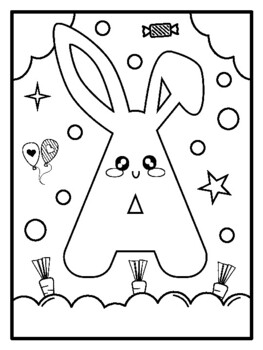 Preview of Alphabet Rabbit Coloring for Kids