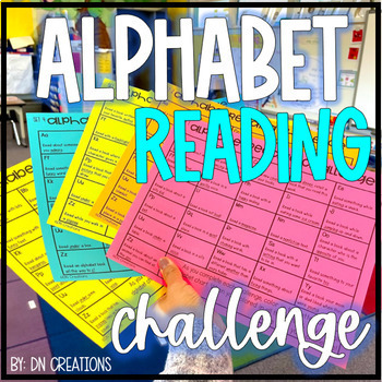 Preview of Alphabet Reading Challenge l Home Reading Chart l Reading Challenge Charts