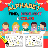 Alphabet Recognition Activity, Find, Highlight & Color for