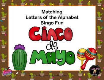 Preview of Alphabet Recognition Bingo -Matching Letters - Cinco de Mayo