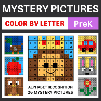 Alphabet Mystery Pictures, Color by Letter