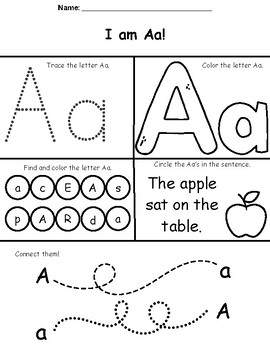 Preview of Alphabet Recognition and Tracing Worksheets