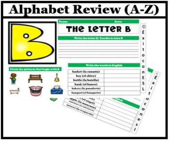 Preview of Bilingual Alphabet Review A-Z