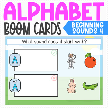 Alphabet Review Boom Cards - Beginning Sounds - Set 4 by Sparkling English