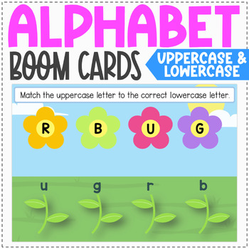 Preview of Alphabet Review Boom Cards - Uppercase and Lowercase Letter Matching - FREE