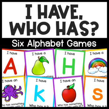 Preview of Alphabet Review Games I Have, Who Has Alphabet Game for Preschool & Kindergarten