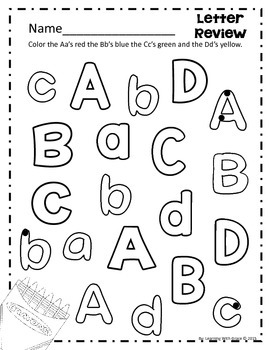 Alphabet Review Worksheets by Learning With Grace | TpT