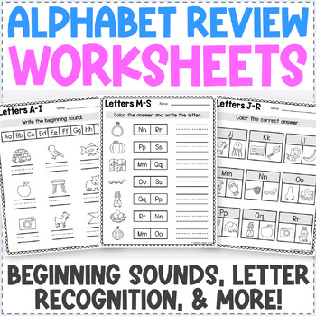 alphabet review worksheets by sparkling english tpt