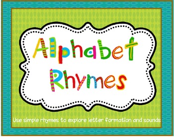 Preview of Distance Learning: Alphabet Rhymes:  Beginning Sound and Letter Formation
