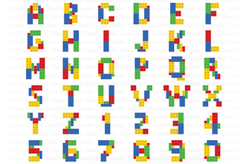 Alphabet SVG, Numbers SVG, Building Blocks Alphabet and Numbers, Plastic  Bricks.