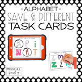 Alphabet Same and Different Task Cards - Printable & Digital