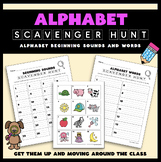 Alphabet Scavenger Hunt - Beginning Sounds and Alphabet Wo