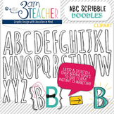 Alphabet Scribble Doodle Letter Clipart Set