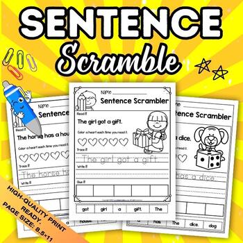 Preview of Alphabet Sentence Scramblers - Sentence Scramble Worksheets