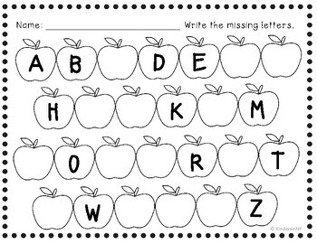 alphabet sequence printables fall theme prek k first