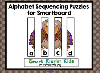 Preview of Thanksgiving Alphabet Sequencing Puzzles for Smartboard - Turkey Theme