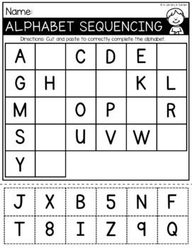Alphabet Sequencing and Letter Match Printables by A Library and Garden