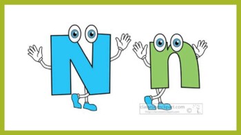 Cartoon Style Letters Upper and Lower Case-upper case letter N